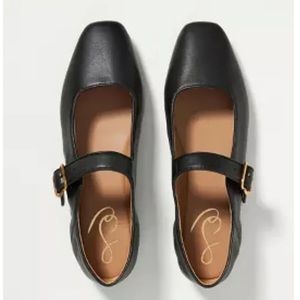 Sam Edelmam Michaela Mary Jane Flats Black Leather NEW
